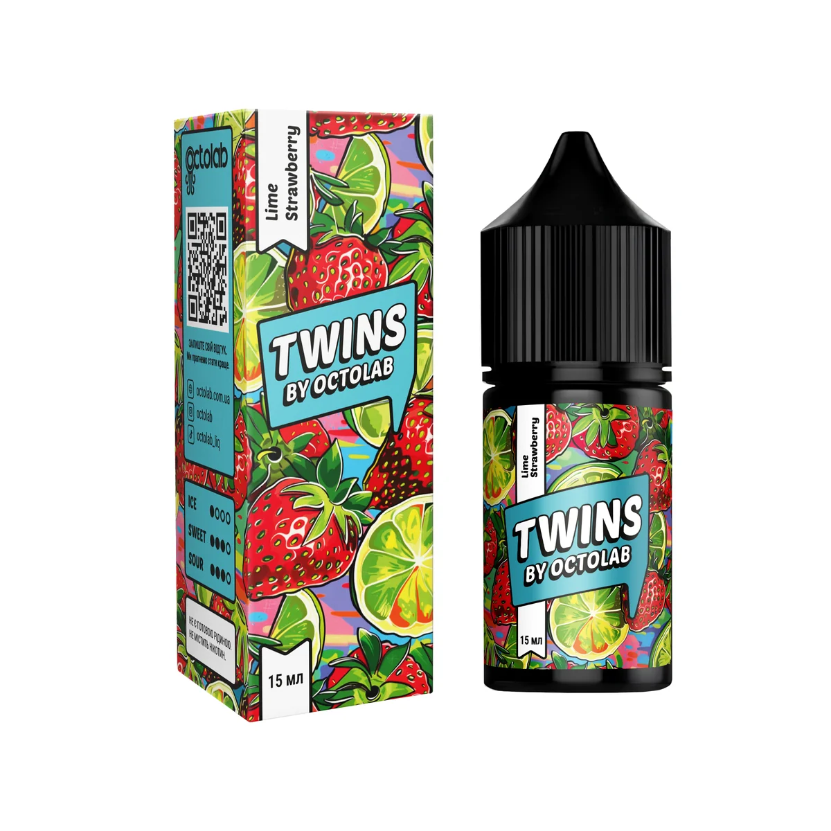 OCTOBAR TWINS Lime Strawberry 30мл
